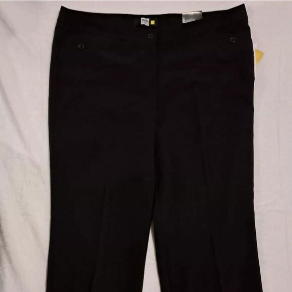 Women's Studio 1940 Melissa Wide‎ Leg Stretch Black Slacks Pants Size 3 Average - Picture 1 of 13
